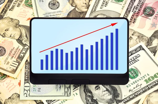 グラフとタブレットします。 — ストック写真