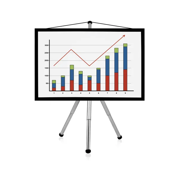 Blädderblock med diagram — Stockfoto