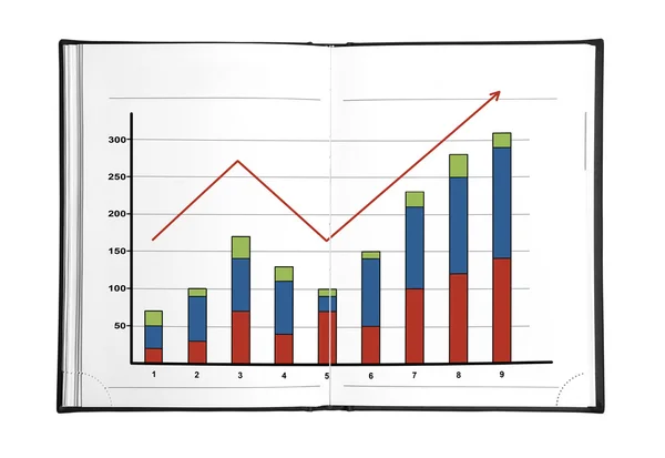 Chart in book — Stock Photo, Image