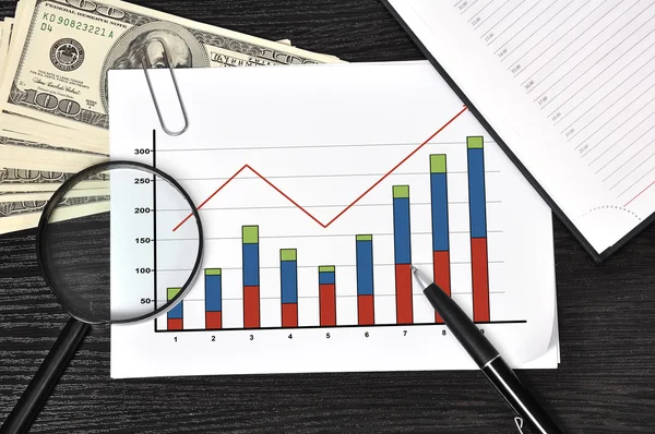 Paper with chart — Stock Photo, Image