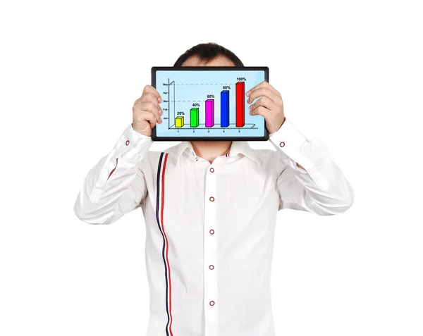 Businessman holding tablet — Stock Photo, Image