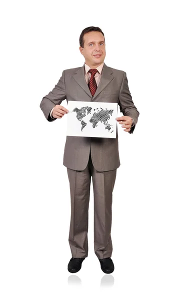 Paper with world map — Stock Photo, Image