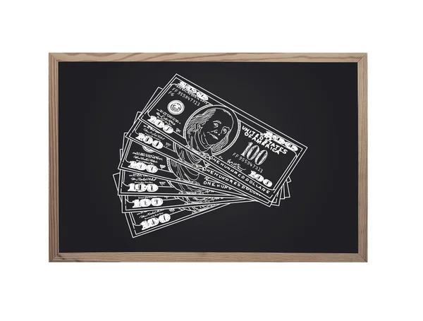 ドルと黒板 — ストック写真