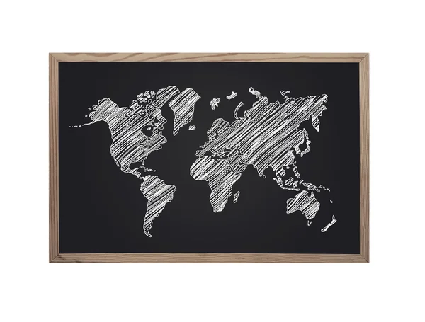 Blackboard with map — Stock Photo, Image