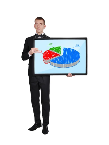 Geschäftsmann mit Chart — Stockfoto