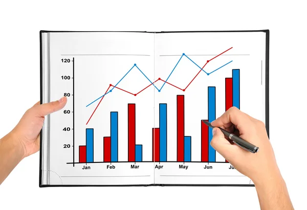 Kézi rajz diagram — Stock Fotó