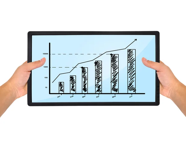 Plasma mit Diagramm in den Händen — Stockfoto