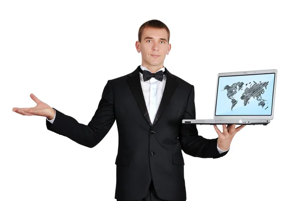 Businessman with laptop — Stock Photo, Image