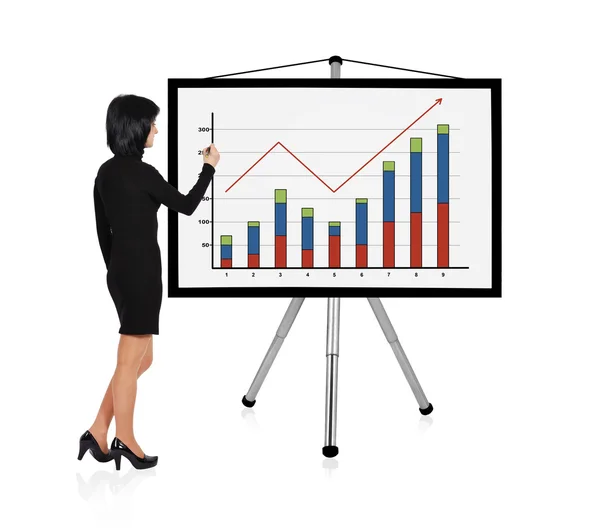 Woman drawing graph — Stock Photo, Image