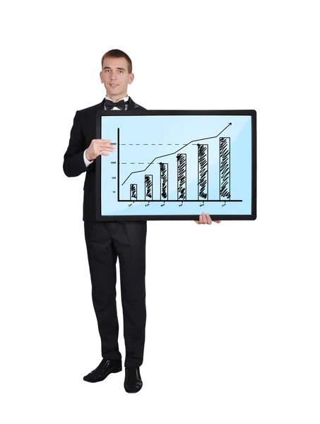 Businessman with chart — Stock Photo, Image
