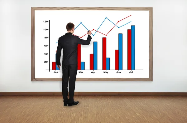 Businessman drawing graph — Stock Photo, Image