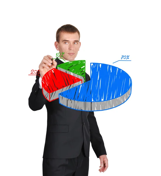 Businessman drawing chart — Stock Photo, Image