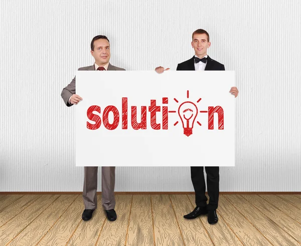 Placard with solution — Stock Photo, Image