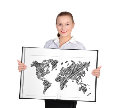 kitap ile Dünya Haritası