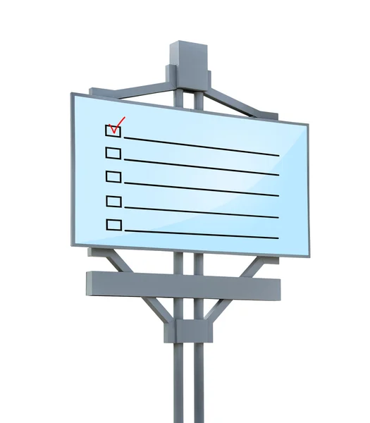 Checklist on billboard — Stock Photo, Image