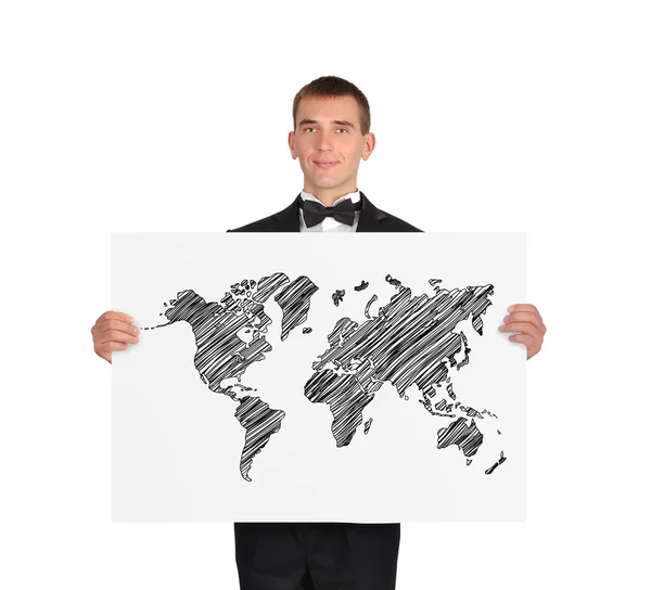 Poster with map — Stock Photo, Image