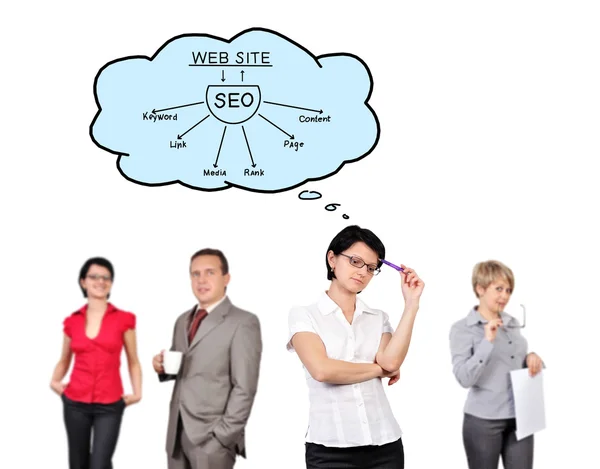 Woman dreaming on seo — Stock Photo, Image