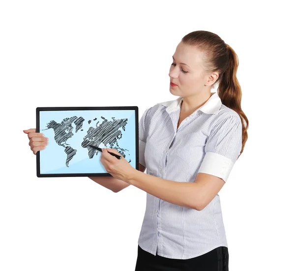 Touch pad con mappa — Foto Stock