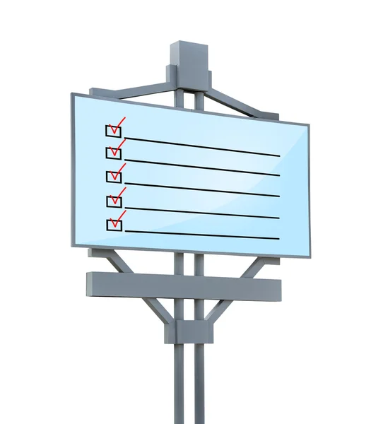 Checklist on billboard — Stock Photo, Image