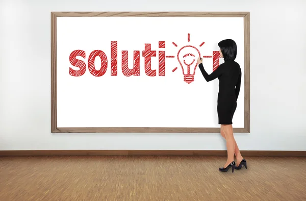 Woman drawing solution — Stock Photo, Image