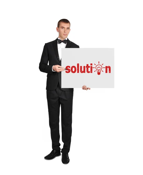 Plakat mit Lösung — Stockfoto