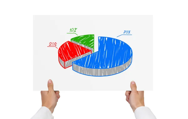 Paper with pie graph — Stock Photo, Image