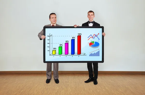 Two and plasma with chart — Stock Photo, Image