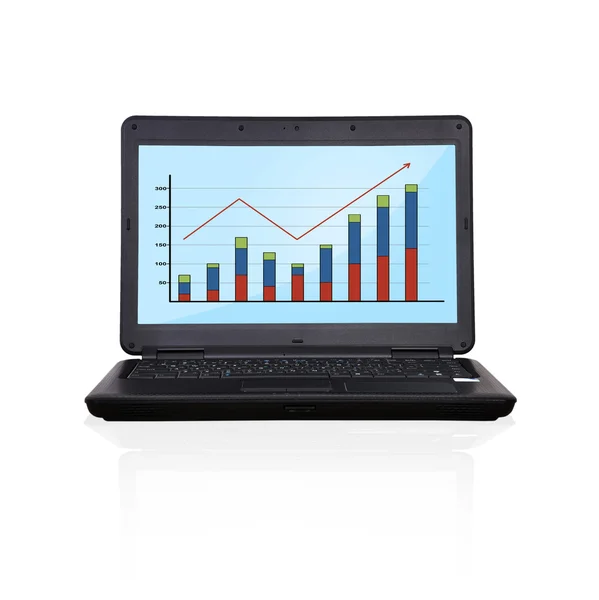 Laptop cu graf — Fotografie, imagine de stoc