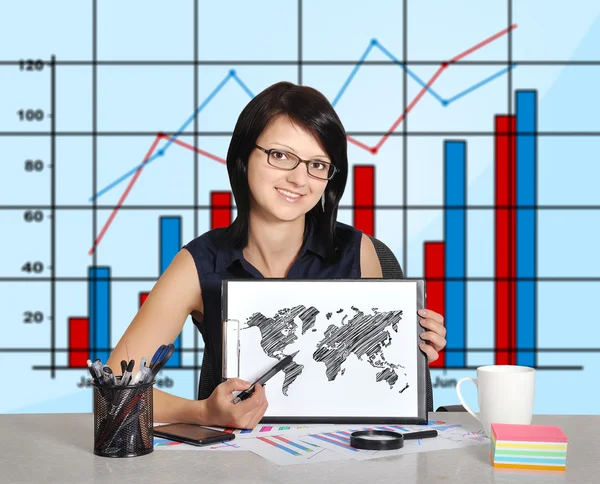 World map on clipboard — Stock Photo, Image