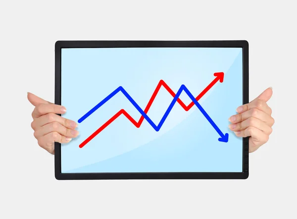 Tablet with graph — Stock Photo, Image