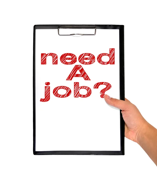 Clipboard with need a job — Stock Photo, Image