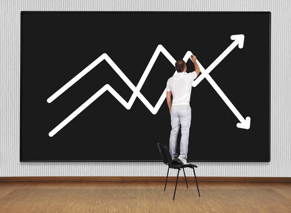 Man drawing graph — Stock Photo, Image