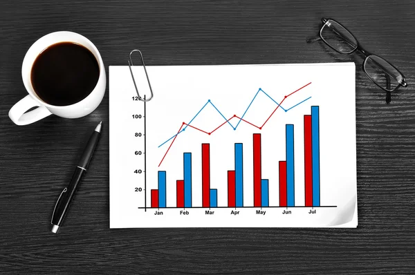 Papier mit Diagramm — Stockfoto