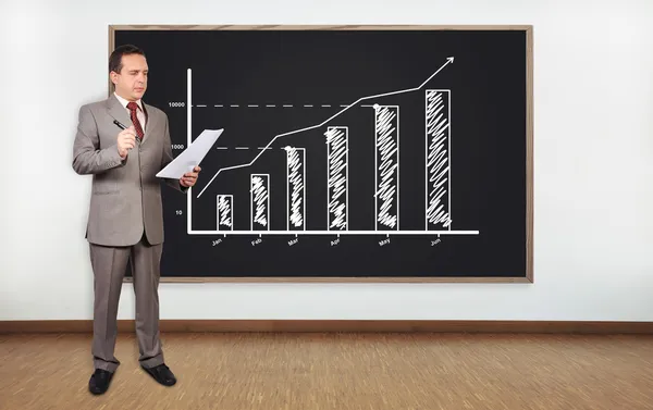 Businessman and graph — Stock Photo, Image