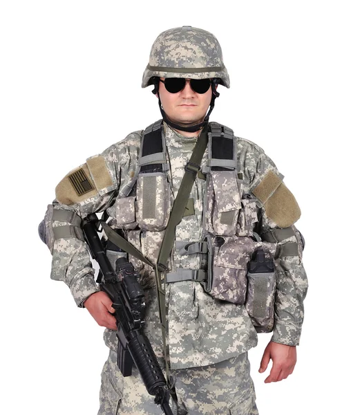 US soldier with rifle — Stock Photo, Image