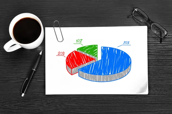 Papier mit Diagramm — Stockfoto