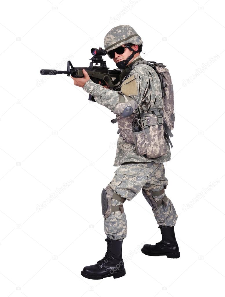 soldier with assault rifle