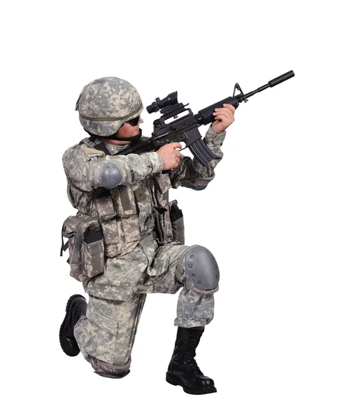 Soldier with assault rifle — Stock Photo, Image