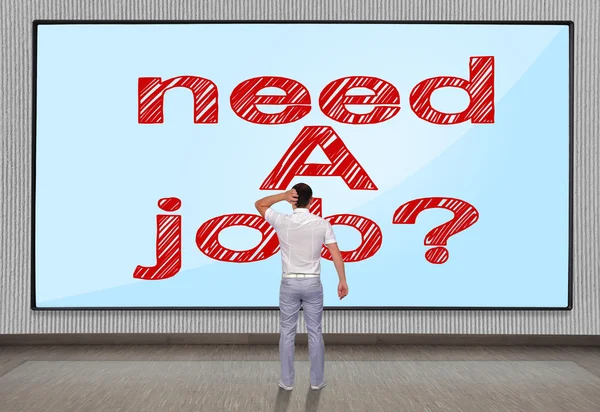 Men looking at need a job — Stock Photo, Image