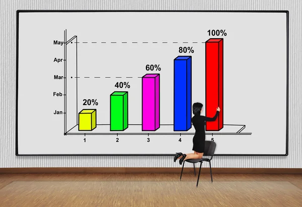 Nő rajz diagram — Stock Fotó