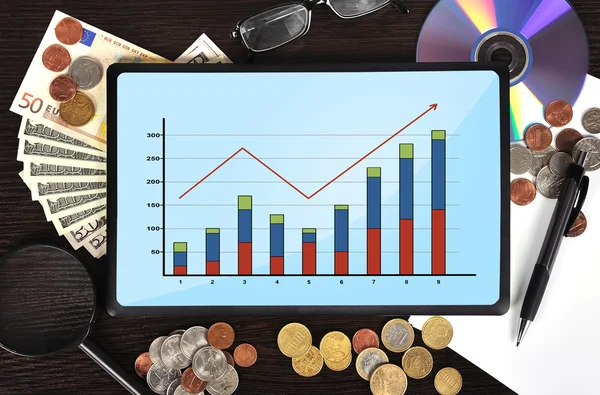 Tableta con gráfico —  Fotos de Stock