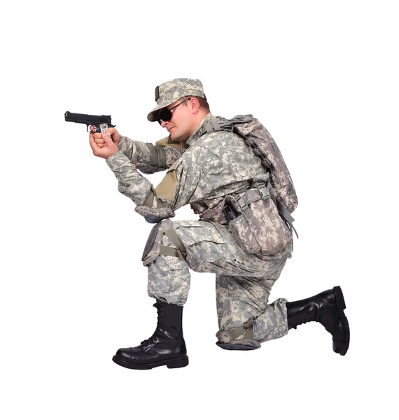 US soldier with gun — Stock Photo, Image