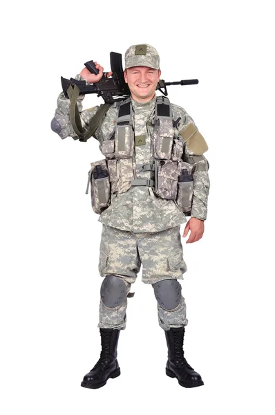 Lykkelig soldat. – stockfoto