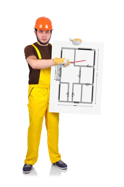 Poster with apartment plan — Stock Photo, Image