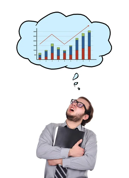 Accountant dreaming at chart — Stock Photo, Image