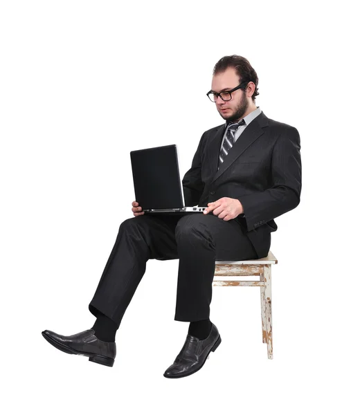 Uomo d'affari seduto sullo sgabello — Foto Stock