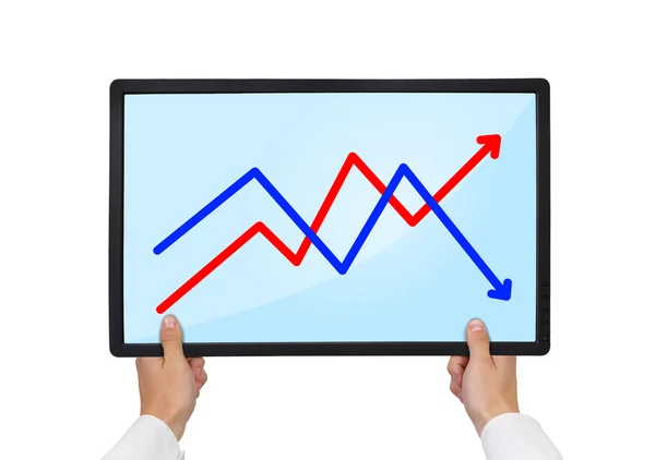 Tablet with graph — Stock Photo, Image