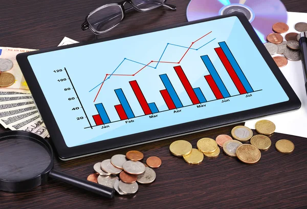 Tabletta-val diagram — Stock Fotó