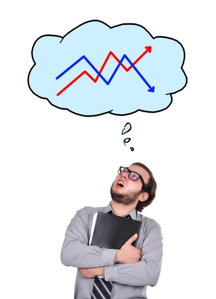 Accountant dreaming at chart — Stock Photo, Image