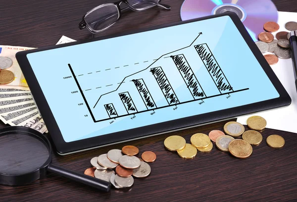 Tableta con gráfico —  Fotos de Stock